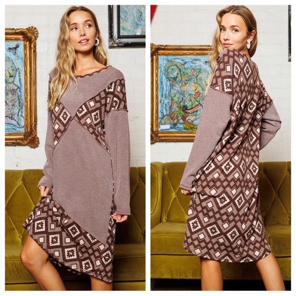 29 Boho Color block Midi Dress - Picture 2 of 4